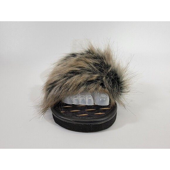 MDS‎ Women's 7/8 Say The Sun Faux Fur Slip Slide On Flip Flop Sandals EUC! - Picture 5 of 7